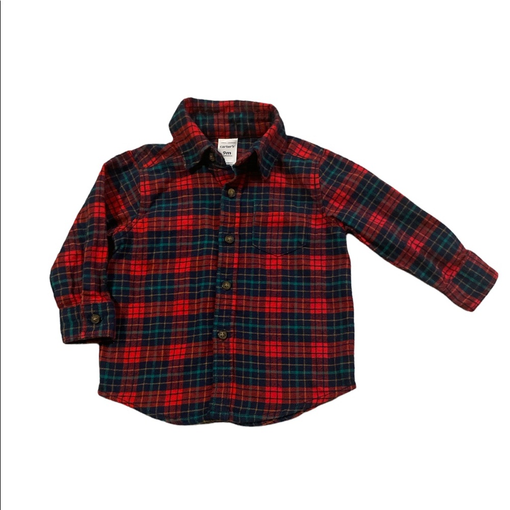 🔵3/$12 button down plaid flannel long sleeve top